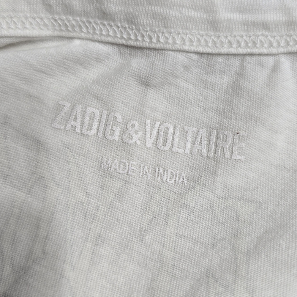 Zadig and Voltaire Cécilia Concert Diamanté Tank Top White Size Large - Picture 6 of 8